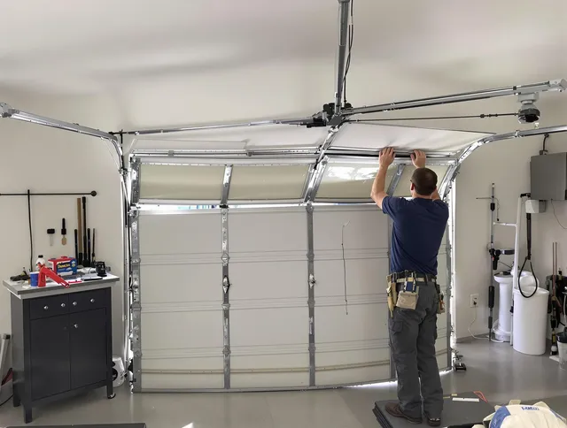 Burbank Garage Door Repair specialist performing precise section replacement on Burbank garage door