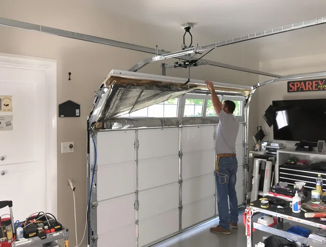 Garage door section replacement by Burbank Garage Door Repair in Burbank