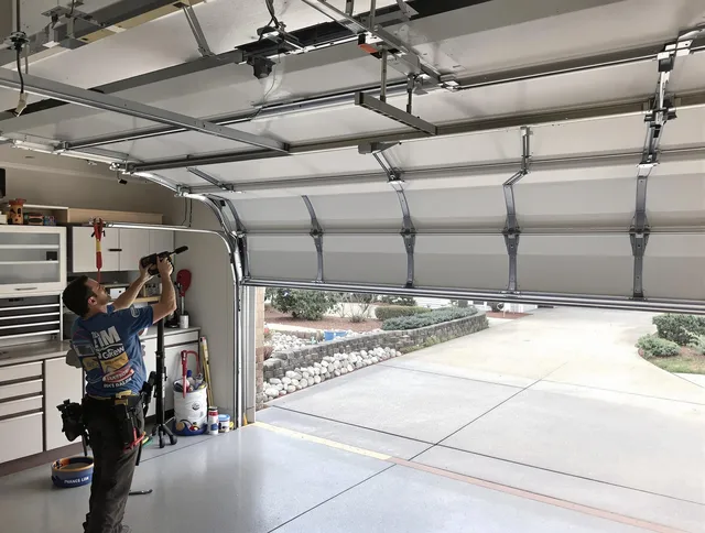 Garage door track repair service by Burbank Garage Door Repair in Burbank